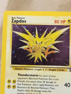 Pokemon Zapdos 15/62 Fossil Holo - Image 3