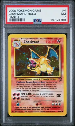 2000 POKEMON GAME BASE II #4 CHARIZARD-HOLO PSA 7 - Image 1