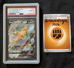 2021 POKEMON SWORD & SHIELD EVOLVING SKIES #192 FA/DRAGONITE V PSA 10 - Image 3