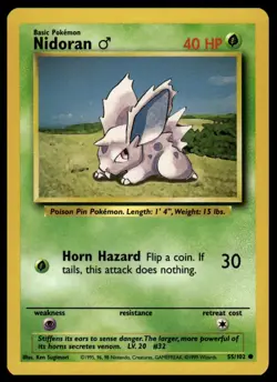 Pokemon Base Set 55/102 Nidoran M - Image 1