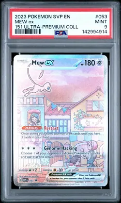 2023 POKEMON SVP EN-SV BLACK STAR PROMO 151 ULTRA-PREM COLL #053 MEW EX PSA 9 - Image 1