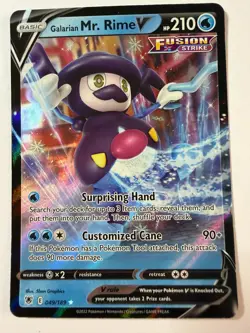 Galarian Mr. Rime V 049/189 - Ultra Rare Holo -Astral Radiance Pokemon Card NM - Image 1