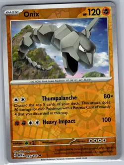 Onix 095/165 Reverse Holo SV: Scarlet & Violet 151 - Pokemon Card - NM - Image 1