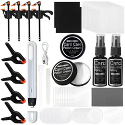 213 Pcs Card Cleaning Kit Sports Trade Card Flattening Tool Kit, Cleaning Spr... - Image 1