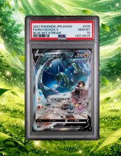 PSA10 Rayquaza V 076/067 SR Blue Sky Stream 2021 Pokemon Card Japanese Gem💎🥇💎 - Image 1