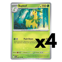 4x Bayleef - 009/132 - ME01: Mega Evolution Pokemon Playset x4 - Image 1