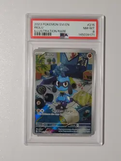 Pokemon TCG Riolu 215/198 Illustration Rare Holo SV01 Scarlet Violet PSA 8 EN - Image 1
