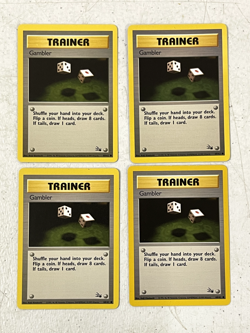 4x Pokemon TCG - Gambler - 60/62 - Common - Fossil Unlimited Edition - Image 1