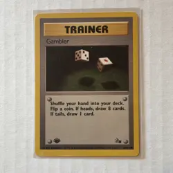 Pokemon Gambler Base Set 60/62 Trainer 1st Edition Common Wizards English - Image 1