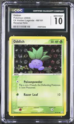 Oddish 68/101 Hidden Legends Reverse Holo CGC 10 Gem Mint Pokemon Card - Image 1