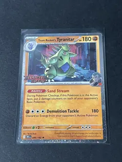 Pokemon TCG Team Rockets Tyranitar Card Stamped, 096/182, Destined Rivals - Image 3