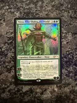 MTG Nissa, Who Shakes The World Secret Lair Promo Stained Glass Foil Mythic NM - Image 1