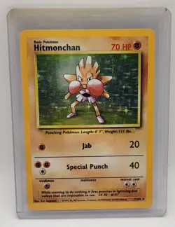 Pokemon TCG Hitmonchan Base Set 7/102 Holo Unlimited Holo Rare - Image 3