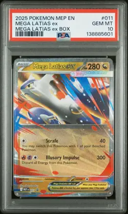 2025 POKEMON MEP EN-ME BLACK STAR PROMO #011 MEGA LATIAS PSA 10 GEM MINT (QTY) - Image 1