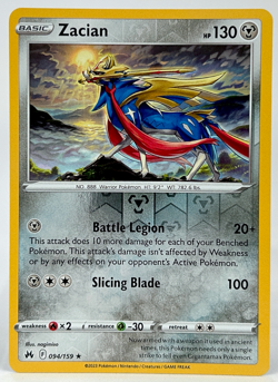 ZACIAN Rare Reverse Holo Sword Shield Crown Zenith 94/159 Pokemon - Image 1
