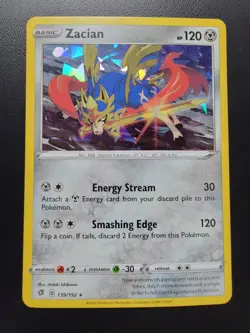 Zacian 139/192 Swsh02: Rebel Clash Cracked Ice Pokemon Tcg - Image 1