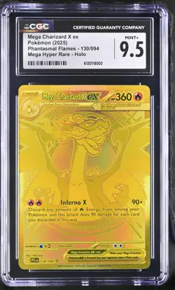 2025 POKEMON PHANTASMAL FLAMES #130 MEGA CHARIZARD X EX CGC 9.5 - Image 1