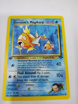 MINT Giovanni’s Magikarp 73/132 1st Edition Gym Challenge WOTC Vintage Pokemon - Image 1