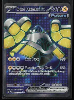 Iron Hands ex 223/182 Ultra Rare SV04: Paradox Rift Pokemon TCG NM - Image 1