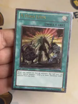 A Hero Lives GENF-EN098 Ultimate Rare 1st Edition YuGiOh! NM EURO - Image 2