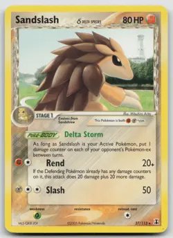 Pokemon Card Sandslash (Delta Species) Rare Delta Species 27/113 - Image 1