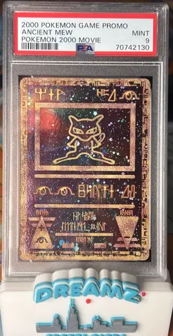 Ancient Mew Pokemon Card Holo Waist Swirl Graded PSA 9 - Image 1