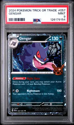 2024 POKEMON TRICK OR TRADE #057 GENGAR PSA 9 - Image 1