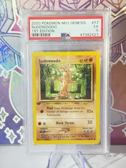 Sudowoodo 77 /111 1st Edition Pokemon Neo Genesis PSA 5 EX - Image 1