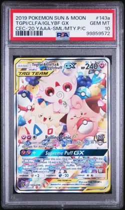 Pokemon Togepi/Cleffa/Igglybuff GX 143A/236 Alt Art Tag Team GEM MINT PSA 10 - Image 1