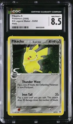 2006 POKEMON EX LEGEND MAKER #93 PIKACHU-HOLO CGC 8.5 - Image 1