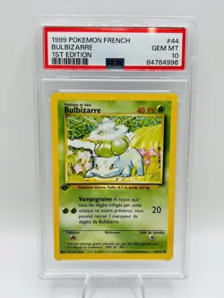 PSA 10 Carte Pokemon Bulbizarre 44/102 Set de base Edition 1 GEM MINT - Image 2