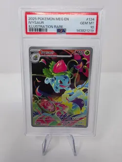 2025 Pokemon Mega Evolution IVYSAUR Illustration Rare #134 PSA 10 Gem Mint - Image 1