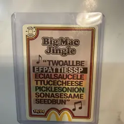Big mac jingle 19/24 Mcdonalds TCG Trading Cards 2026 UnRedeemed trading card - Image 1
