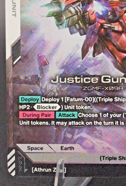 Justice Gundam LR GD01-066 Legend Rare – Newtype Rising Gundam Card Game - Image 4