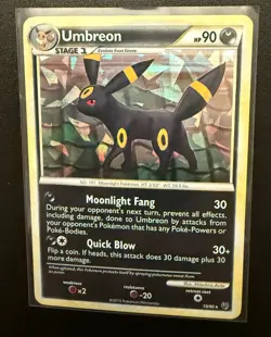 Pokemon TCG Umbreon 10/90 HGSS Undaunted Cracked Ice Holo Card NM 010/090 - Image 1