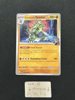 Pokemon Destined Rivals - Team Rocket’s Tyranitar - 096/182 - NON HOLO - M/NM - Image 1