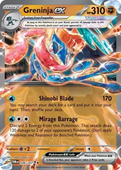 Pokemon TCG - Twilight Masquerade - Greninja ex - 106/167 - Image 1
