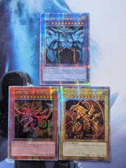 YuGiOh! Egyptian God Quarter Century Set LC01-EN001-3 Slifer Obelisk Ra - Image 1