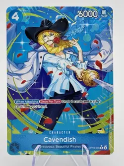 Cavendish (Parallel) Alt Art Blue OP10-045 One Piece TCG NM Royal Blood 🩸 - Image 1