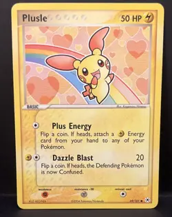 Pokemon Plusle EX Hidden Legends 69/101 Nice 2004 English Card Kagemaru Himeno - Image 1