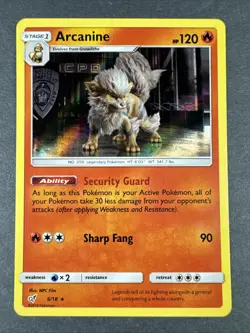 Arcanine 6/18 LP Rare Detective Pikachu Pokemon Card - Image 1