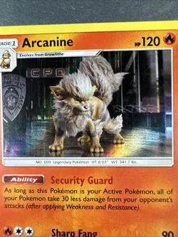 Arcanine 6/18 LP Rare Detective Pikachu Pokemon Card - Image 2