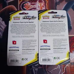 Pokemon Sun & Moon TEAM UP Booster Lot of 2 Checklane Blister Packs Sealed - Image 4