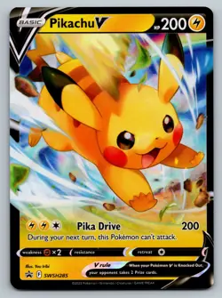 Pikachu V #SWSH285 Holo Black Star Promo Pokemon Card - Image 1
