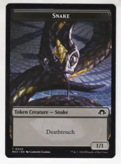 MTG Modern Horizons 3 Token Card #20 Snake (Green Back) - Image 1