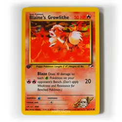Pokemon - Blaine's Growlithe - 1st Edition - 62/132 - Gym Heroes - Common Card - Image 1