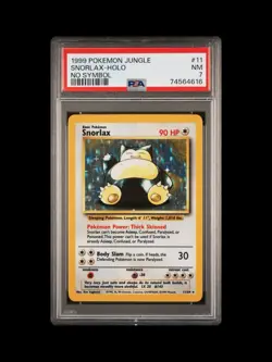 1999 POKEMON JUNGLE NO SYMBOL #11 SNORLAX-HOLO PSA 7 - Image 1