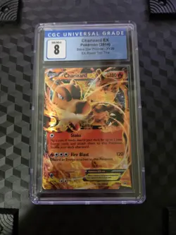 CGC 8 CHARIZARD EX XY29 BLACK STAR PROMOS POWER TRIO TIN POKEMON NM/ MINT - Image 1