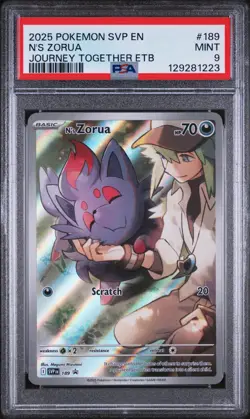 N'S Zorua 2025 Pokemon Svp En-Sv Black Star Promo #189 PSA 9 - Image 1