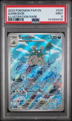 2023 POKEMON PAR EN-PARADOX RIFT ILLUSTRATION RARE #204 GARBODOR PSA 9 - Image 1